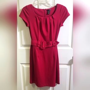H&M Magenta Pencil Dress with Belt - Size 4
